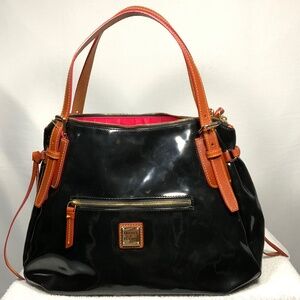 Dooney & Bourke Nina Black Patent Shoulder Bag